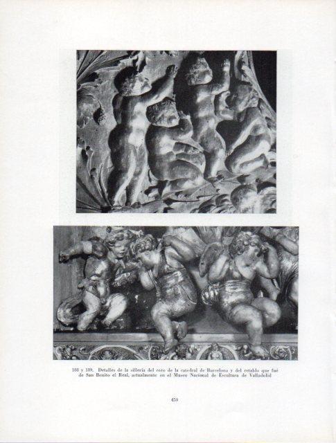 LAMINA V41054: Detalles silleria del coro de la catedral de Barcelona