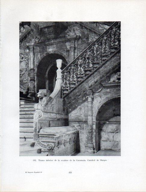 LAMINA V41056: Detalle escalera de la Coroneria, Catedral de Burgos