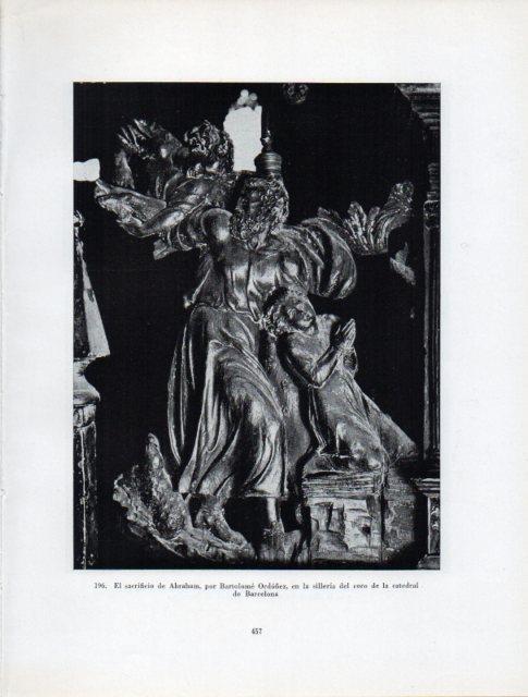 LAMINA V41058: El sacrificio de Abraham, silleria del coro Catedral de Barcelona
