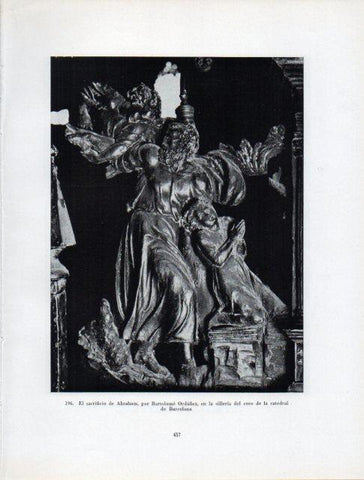 LAMINA V41058: El sacrificio de Abraham, silleria del coro Catedral de Barcelona