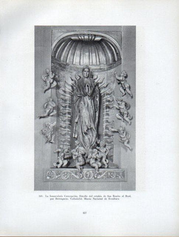 LAMINA V41042: La Inmaculada Concepcion por Berruguete, retablo de San Benito el Real Valladolid