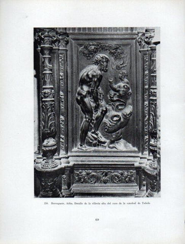 LAMINA V41038: Adam por Berruguete, detalle silleria del coro Catedral de Toledo