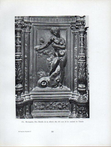 LAMINA V41039: Eva por Berruguete, detalle silleria del coro Catedral de Toledo