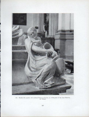 LAMINA V41040: Escultura del sepulcro del cardenal Pardo de Tavera, Hospital de San Juan Bautista en Toledo