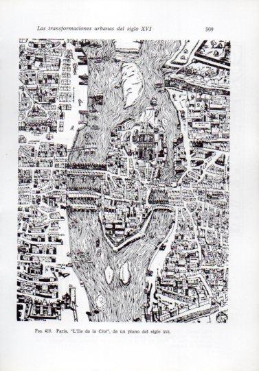 LAMINA V41341: Paris, plano l'Ile de la Cite siglo XVI