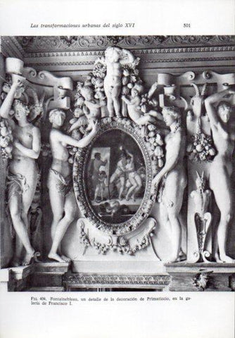 LAMINA V41337: Decoracion en la galeria de Francisco I en Fontainebleau