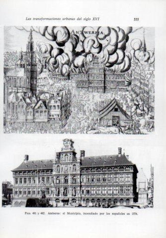 LAMINA V41361: Amberes incendiado por los españoles en 1576