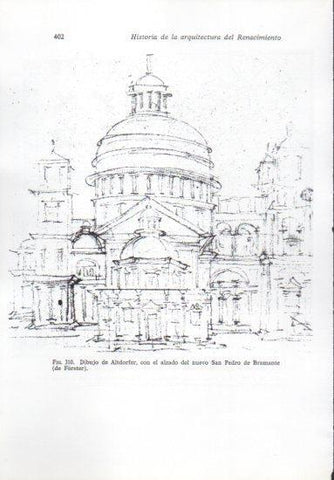 LAMINA V41298: Dibujo de Altdorfer con el alzado del nuevo San Pedro de Bramante