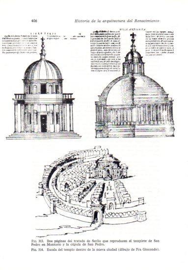 LAMINA V41299: Reproduccion del templete de San Pedro en Montorio y cupula de San Pedro