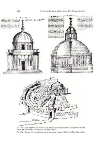 LAMINA V41299: Reproduccion del templete de San Pedro en Montorio y cupula de San Pedro