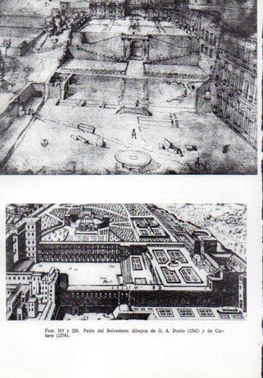 LAMINA V41301: Patio del Belvedere dibujos por Dosio y Cartaro