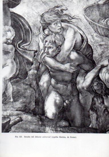 LAMINA V41304: Detalle del Diluvio universal, capilla Sixtina