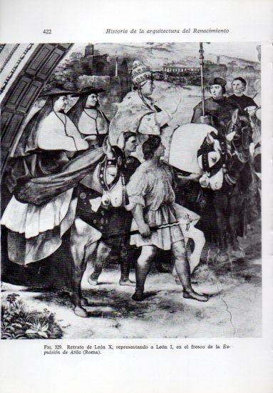 LAMINA V41307: Retrato de Leon X en fresco de la Expulsion de Atila