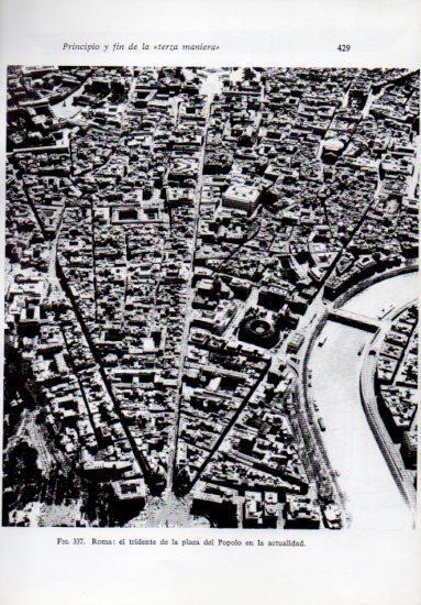 LAMINA V41310: Vista aerea tridente plaza del Popolo, Roma