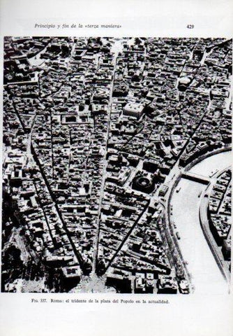 LAMINA V41310: Vista aerea tridente plaza del Popolo, Roma