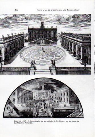 LAMINA V41323: El Campidoglio grabado de Du Perac