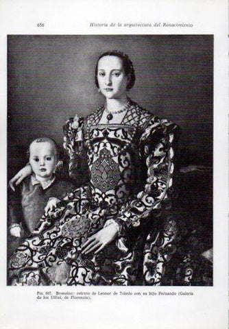 LAMINA V41404: Leonor de Toledo con su hijo por Bronzino