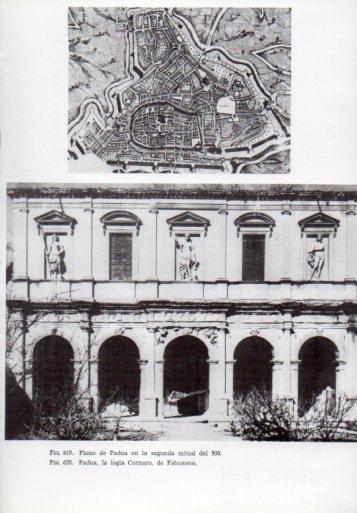 LAMINA V41408: Padua, plano de la ciudad año 900 y la logia Cornaro