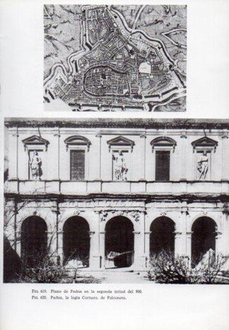 LAMINA V41408: Padua, plano de la ciudad año 900 y la logia Cornaro