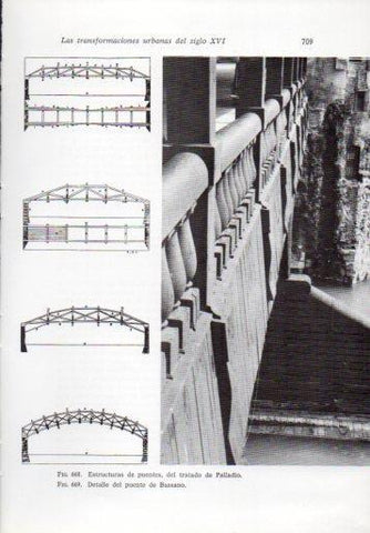 LAMINA V41425: Puente de Bassano y estructuras de puentes por Palladio
