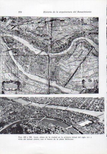 LAMINA V41367: Lyon plano del siglo XVI y vista actual