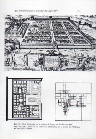 LAMINA V41383: Vista imaginaria de Cuzco de Teodoro de Bry