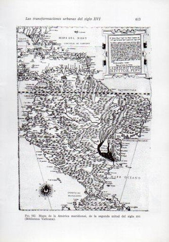 LAMINA V41384: Mapa de la America meridional segunda mitad siglo XVI