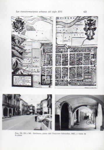 LAMINA V41389: Gattinara plano de 1682 y vistas de la plaza 