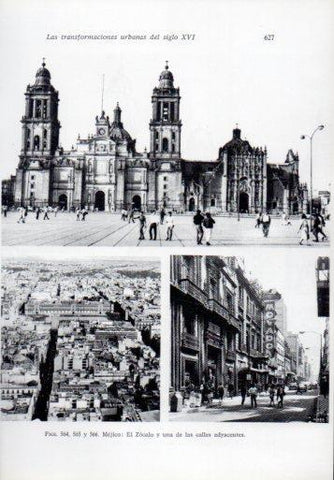 LAMINA V41391: Mejico ciudad, zocalo y calles adyacentes en Mejico