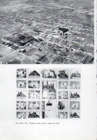 LAMINA V41392: Cholula vista aerea y plano de 1581