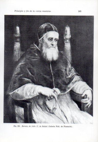 LAMINA V41296: Retrato de Julio II por Rafael