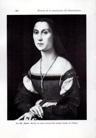 LAMINA V41294: Retrato de dama desconocida por Rafael