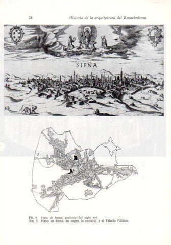 LAMINA V41162: Vista y plano de Siena siglo XVI