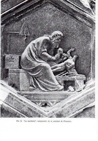 LAMINA V41165: La escultura, campanario Catedral de Florencia