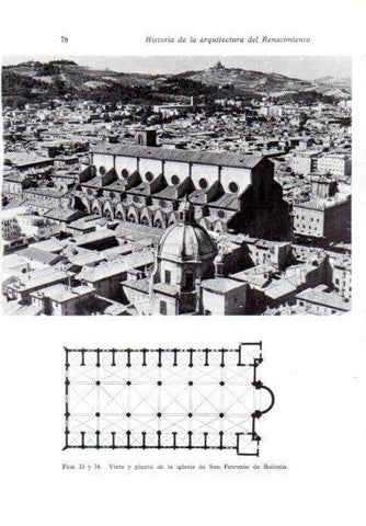LAMINA V41177: Vista y planta de la iglesia de San Petronio en Bolonia