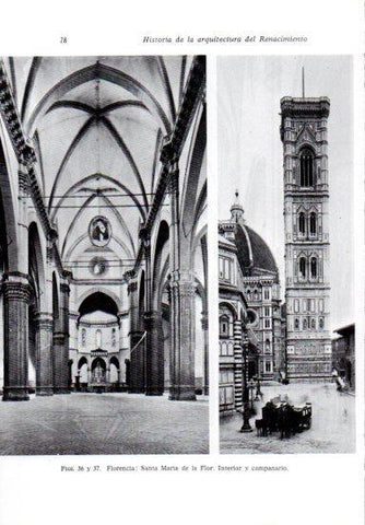 LAMINA V41178: Interior y campanario Santa Maria de la Flor, Florencia