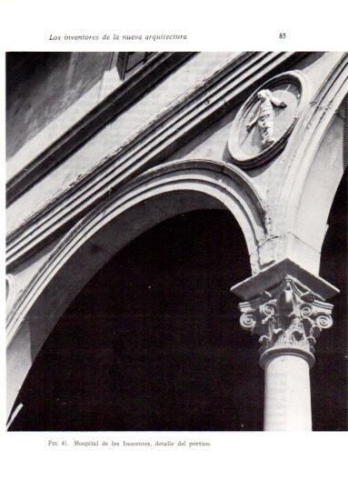 LAMINA V41181: Hospital de los Inocentes en Florencia detalle del portico