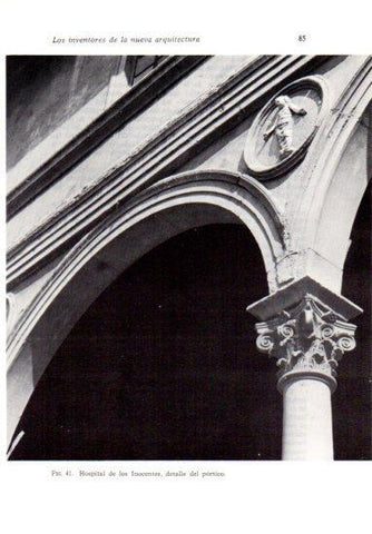 LAMINA V41181: Hospital de los Inocentes en Florencia detalle del portico