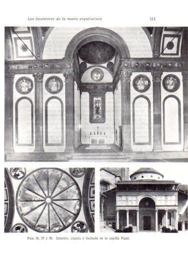 LAMINA V41189: Interior, cupula y facha capilla Pazzi, Florencia