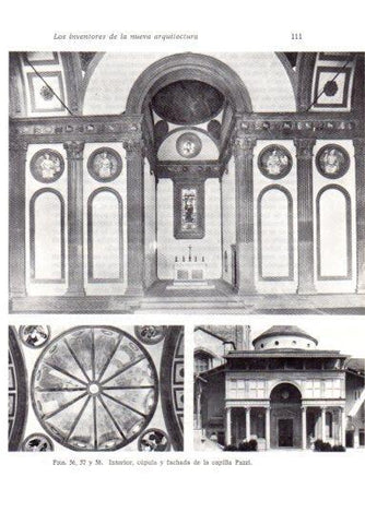 LAMINA V41189: Interior, cupula y facha capilla Pazzi, Florencia