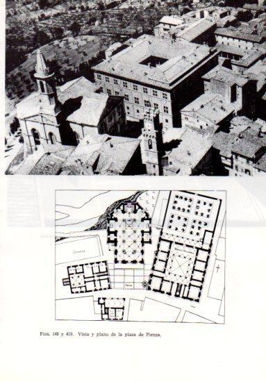 LAMINA V41226: Vista y plano de la plaza de Pienza