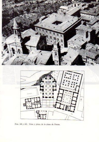 LAMINA V41226: Vista y plano de la plaza de Pienza