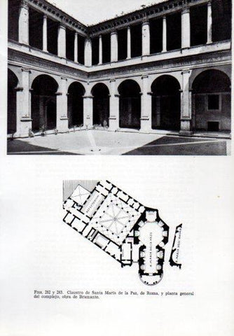 LAMINA V41285: Claustro y planta de Santa Maria de la Paz, Roma