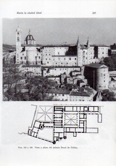 LAMINA V41233: Vista y plano del palacio Ducal de Urbino