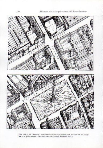 LAMINA V41246: Calles Prioni y de los Angeles en Ferrara según Andres Bolzoni en 1747