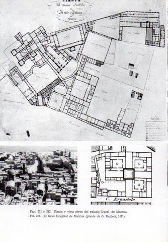 LAMINA V41252: Planta y vista aerea palacio Ducal de Mantua