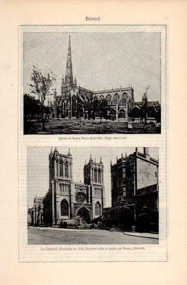 LAMINA V40770: Iglesia de Santa Maria Redcliffe y Catedral, Bristol