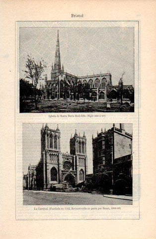 LAMINA V40770: Iglesia de Santa Maria Redcliffe y Catedral, Bristol
