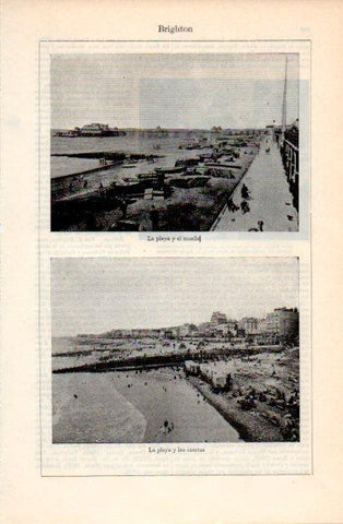 LAMINA V40758: Playa, muelle y casetas en Brighton