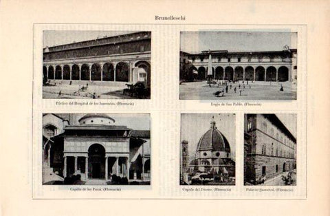 LAMINA V40802: Edificios en Florencia por Brunelleschi